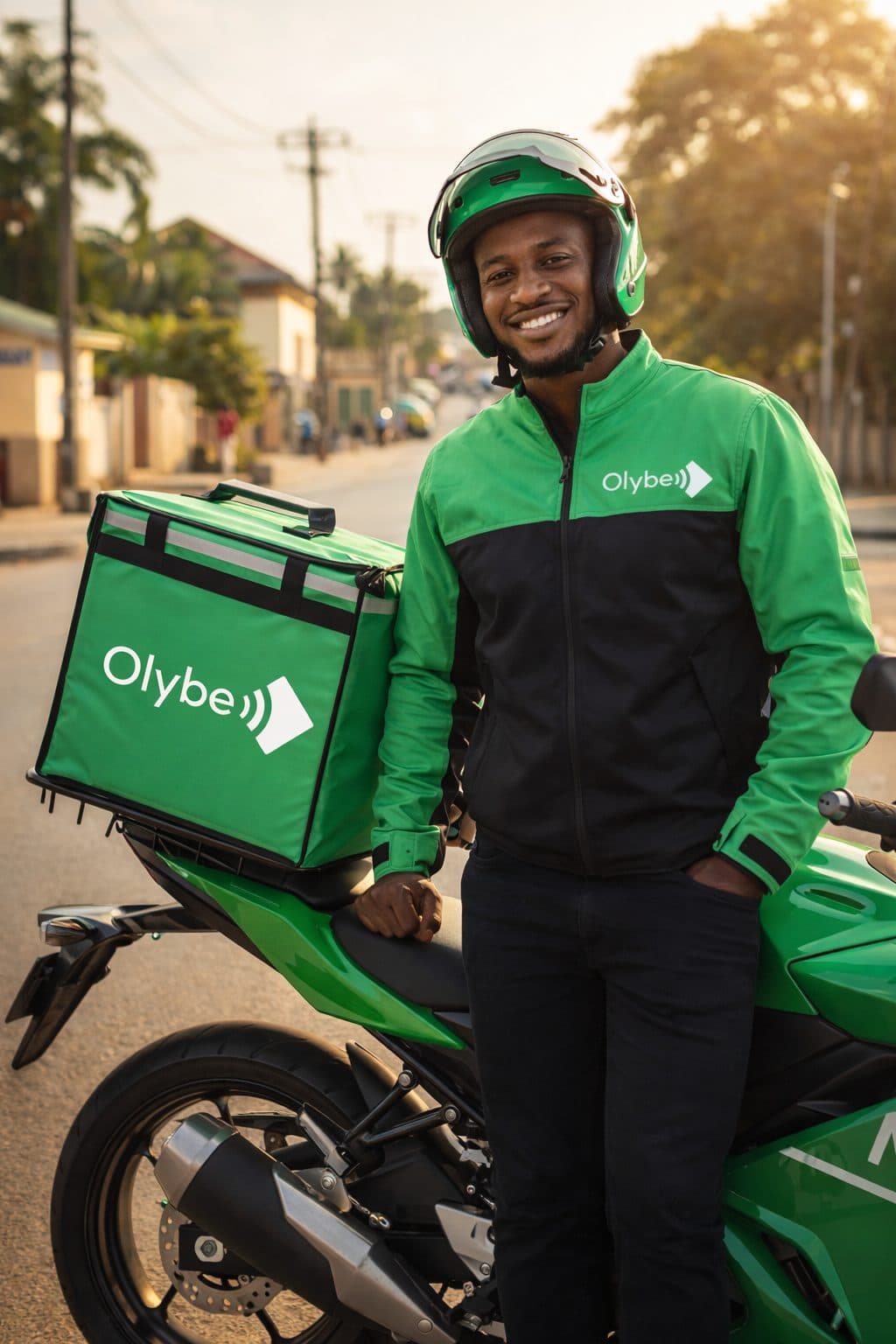 Olybe delivery rider in Makurdi